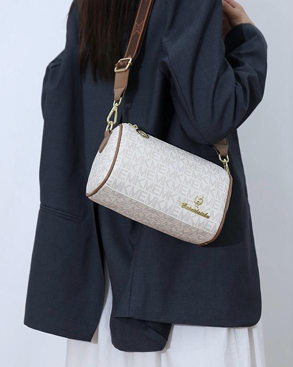 Timeless Elegance Redefined: Crossbody Barrel Bag - Retro PU Shoulder Bag